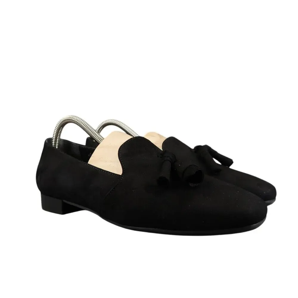 Eric Michael Shoes Womens 39 Loafer Tassel Fashion Career Classic Leather Black